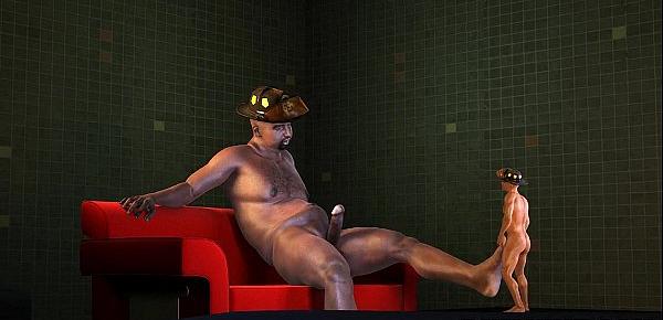  3d firefighter midget fucking his chubby bear lover boy